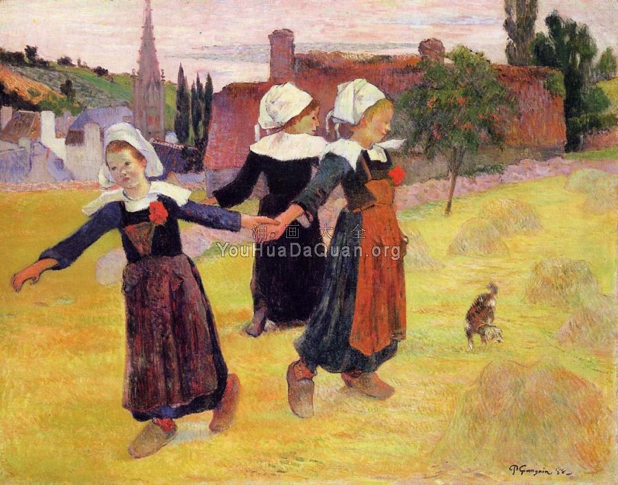 Breton Girls Dancing - 保罗·高更